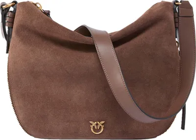 Produktbild von PINKO Umhängetasche Schultertasche Zip Around Classic Hobo Bag Marrone Castano - Antique Gold braun