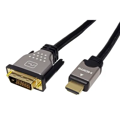 Obrázek produktu pro ROLINE DVI-HDMI kabel, DVI-D(M) - HDMI A(M), černostříbrný, 1m (11.04.5870)