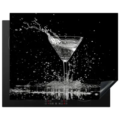 Produktbild von KitchenYeah© Herdabdeckplatte Glas - Cocktail - Schwarz - Trinken , 65x52cm, Küche Deko, Glaskeramikkochfeld Herdabdeckung, Abdeckplatte fùr Kochfeld