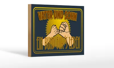 Produktbild von Holzschild Spruch 18x12cm Vater und Sohn ein Bund für