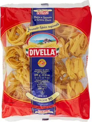 Produktbild von 12x Divella Fettuccine N. 90 Hartweizengrieß Pasta Italienische Nudeln 500g Packung + Italian Gourmet Polpa di Pomodoro 400g Dose