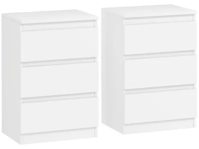 Image de Table de chevet - Table de nuit - Tables de chevet - Rangement - Meuble de chambre - Lot de 2, blanc