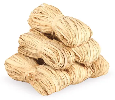 Naturbastband, 6 Stück, 300 g, Bast zum Basteln und Dekorieren
