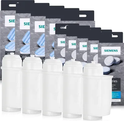 Produktbild von 5x Siemens EQ.series Pflegeset - Entkalker, Reiniger & Wasserfilter Brita Inten