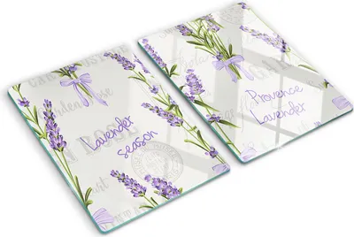 Obrázek produktu pro Kryt varné desky – Kryt na indukční desku – Ochranná skleněná deska – 2x40x52 cm– Skleněné ochranné desky na sporák –Tvrzené sklo –Levandule