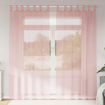 Produktbild von "2026 Promotion" Voile Vorhänge mit Stangentaschen 2 Stk. - Hohe Qualität - Rosa - Gardinen & Vorhänge CC25459