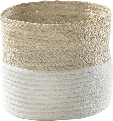 Produktbild von Aufbewahrungskorb - Weiß - Braun - Baumwollseil - Ø 26 cm