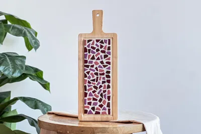 Produktbild von Little Creations DIY Mosaik Servierbrett Rosa - Kreatives Bastelset Erwachsene