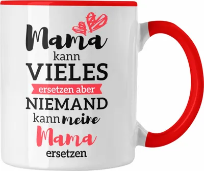 Produktbild von Trendation - Mama Tasse mit Spruch Geschenk Muttertag von Tochter Sohn Mutter Kaffeetasse (Rot)