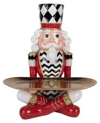 Produktbild von Clayre & Eef Weihnachtsdekorationsfigur Nussknacker 26x21x32 cm Rot Kunststoff