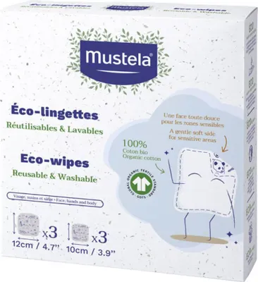 Obrázok produktu pre Mustela Eco Chusteczki wielokrotnego użytku, 6 sztuk