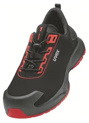 Produktbild von uvex Halbschuhe 1 x-craft S3L schwarz rot Weite 14 Größe 52