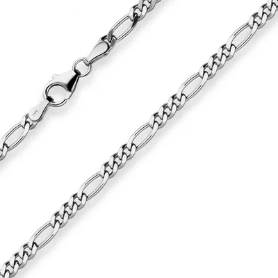 Produktbild von 2,8mm Figarokette diamantiert Collier Halskette aus 925 Silber rhodiniert 45cm