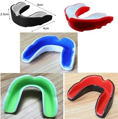 Immagine prodotto di 5x Boxe Muay Sparring Muay Thai Taekwondo Sport Mouthguard Paradenti Basketb nero, rosso, blu, verde, rosa