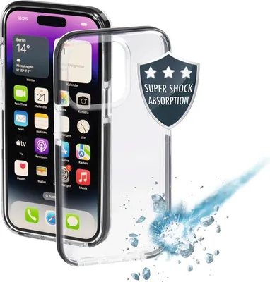 Produktbild von Hama 00215523, Cover, Apple, iPhone 14 Pro, 15,5 cm (6.1"), Schwarz, Transparent