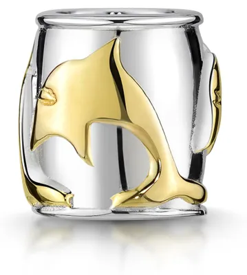 Produktbild von MATERIA by Matthias Wagner Bead Anhänger Delfine / Delphine 925 Silber für Armband Kette 268