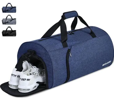 Productafbeelding van Sporttas, duffelbag, handbagagetrolley, met schoenvak en natte vak, 45 liter, marineblauw