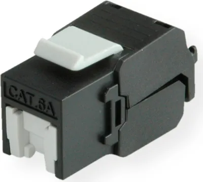 Produktbild von ROLINE Cat.6A (Class EA) Keystone, RJ-45, ungeschirmt, werkzeuglos, schwarz
