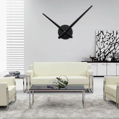Productafbeelding van Quartz klok, 3D wandklok - Modern design - Zwart