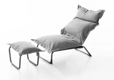 Produktbild von Chillroi Verstellbarer Stuhl inkl. Hocker Liegestuhl grau