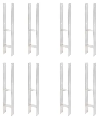 Zdjęcie produktu dla Alberts 8 x wsporniki słupków H, stal nierdzewna, 91x600 mm, grubość materiału 4 mm, głębokość 60 mm, do osadzania w betonie