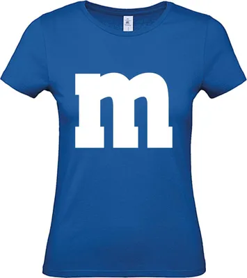 Produktbild von MM Shirt T-Shirt 100% Baumwolle M&M Damen Kostüm Verkleidung M und M Gruppen T-Shirt - Karneval Fasching JGA Festival Shirt Farbe wählen: blau Shirt Größe wählen: M