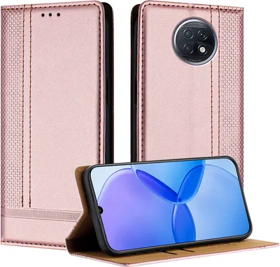 Produktbild von Handyhülle für Xiaomi Redmi Note 9T Leder Flip Klappbare Schutzhülle mit Standfunktion Pink
