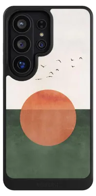Produktbild von NIVOCASE Hülle für Samsung Galaxy S26 Ultra  Handyhülle NIVOcore Case Schwarz Sonnenschein Sonnenuntergang Vogel