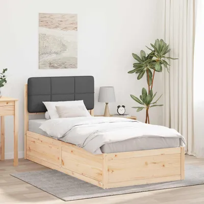 Image de Maison Exclusive - Sommier avec tête de lit rembourrée Gris foncé 90 x 190 cm