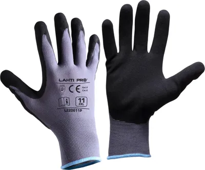 Obrázok produktu pre Salzstoffhandschuhe, Grau-Schwarz, L220609P, Karte, "9", Ce, Lahti