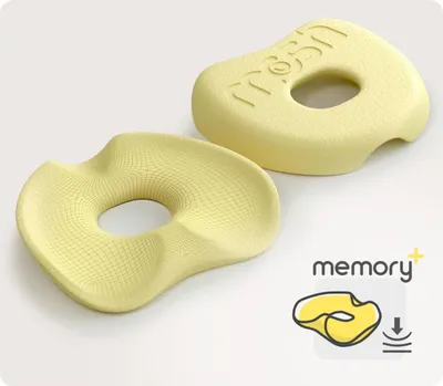 Produktbild von Sitzkissen Memory Foam mit perforiertem Bezug, grau, ERGO2 B3J, 6,5x45x37 cm