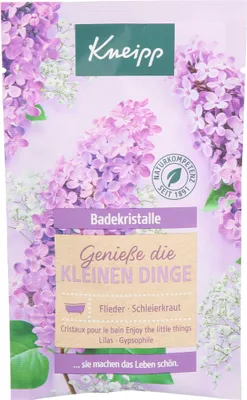 Produktbild von Kneipp Badekristalle Genieße die kleinen Dinge 60 g, Badekristalle, Violett, Blume, Sodium Chloride, Parfum (Fragrance), Syringa Vulgaris (Lilac)Extract, Gypsophila Paniculata Root..., 60 g