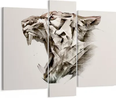 Produktbild von Bild auf Leinwand - Leinwandbild - tiger tier - 95x80cm - Wand Bild - Wanddeko - Wandbilder - Leinwanddruck - Bilder - Kunstdruck - Wanddekoration - Leinwand bilder - Wandkunst - CB95x80-4113