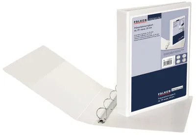 Immagine prodotto di Raccoglitore ad anelli di presentazione Falken A4 bianco a 4 anelli con meccanismo a D 25 mm 3 tasche