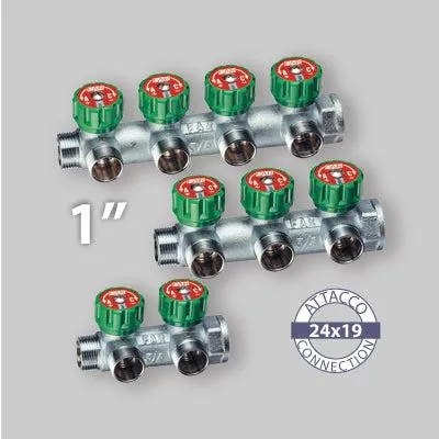 Immagine prodotto di Collettore Multi Far Interasse 45 Mm Con Rubinetti Far 1" - 4 Vie