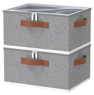 Obrázok produktu pre Úložné boxy z látky, skladacie, 40 x 30 x 20 cm, 2 kusy, vhodné na oblečenie