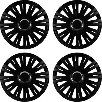 Produktbild von 4 Auto Radzierblenden Monaco 14 Zoll schwarz chrom Radzierringe Radkappen SET