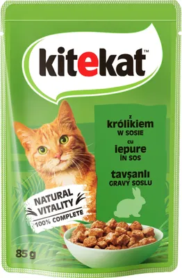 Produktbild von KITEKAT Portionsbeutel mit Kaninchen in Sauce Nassfutter für Katzen 56x85g