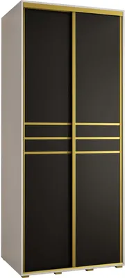 Produktbild von MEBLE KRYSPOL Davos 10 Schrank, zwei Türen - 235,2x110x60 cm - Weiß Schwarz Gold