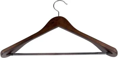 Produktbild von Famanu Holzkleiderbügel mit breiten Schultern und Antirutschbeschichtung - Braun