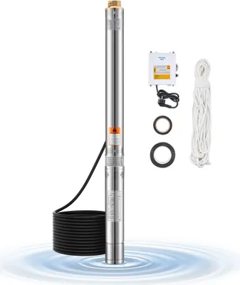 Produktbild von 550W Edelstahl Tiefbrunnen-Tauchpumpe Wasserpumpe 174 Fuß 100L/min - Brunnenpumpe