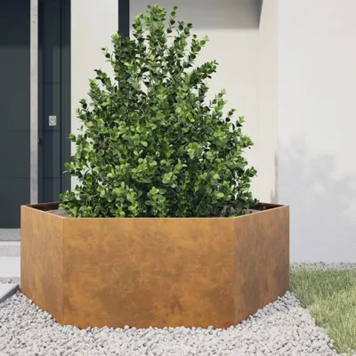 Obrázok produktu pre vidaXL Kvetináč Hexagonal 138x120x45 cm Oceľ odolná voči poveternostným vplyvom