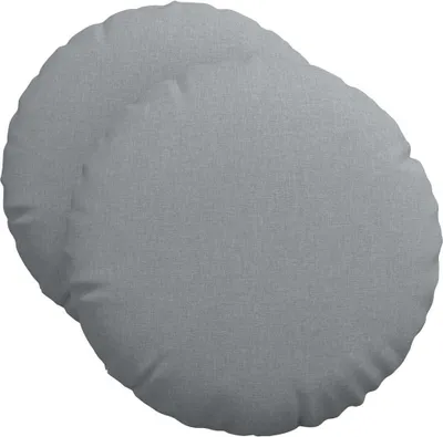 Image de vidaXL Coussins de siège, 2 pièces, tissu, gris clair, diamètre 50 x 19 cm