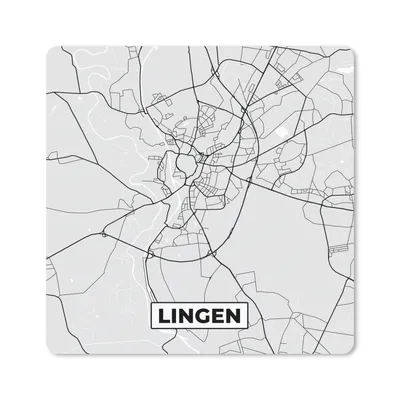 Produktbild von MuchoWow® Mauspad Mousepad Karte - Deutschland - Lingen - Karte - Stadtplan 20x20 cm - Mousepads - Maus Mat - Pad - Mausunterlage - Desk Mat - Bureauartikeln
