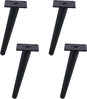 Produktbild von 4 Stück Metallbeine für Möbel, 4" / 10cm Modern-Stil Metall Möbelfüße Schrankbeine, Schräg Konisch Tischbeine Schrankfüße DIY Ersatz für Schrank, Sofa, Stuhl, Couchtisch