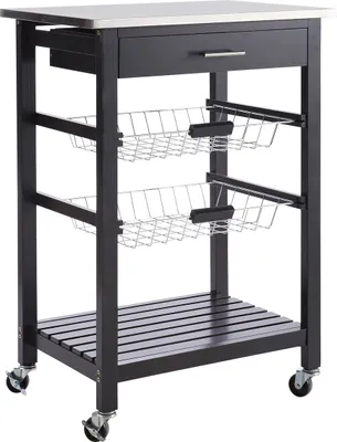 Zdjęcie produktu dla Rollwagen >Columbia I< in Schwarz aus Metall - 60x83,5x40cm (BxHxT)