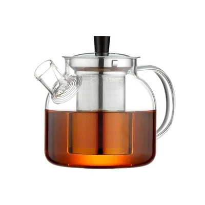 Productafbeelding van Glazen theepot met losneembaar theefilter, 800 ml, geschikt voor gebruik op het fornuis, ideaal voor losse thee en bloemen thee