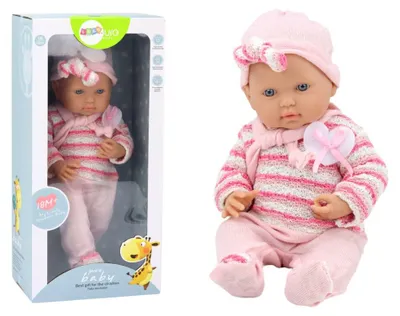 Immagine prodotto di Baby Doll Maglione A Righe Cappello Sciarpa Rosa
