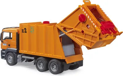 Produktbild von Bruder 03760 MAN TGS Müll-LKW - Kippbarer Müllbehälter zum Öffnen, ab 4 Jahren