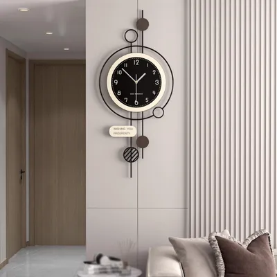 Moderne Wanduhr, geräuschlos, Metallrahmen, 35×80 cm